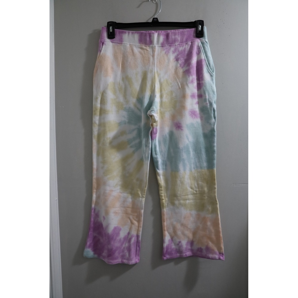 525 Womens Pastel Tie Dye Wide Leg Cotton Sweatpants Multicolor Size M NEW